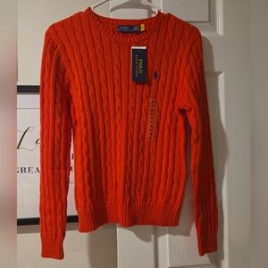 Ralph Lauren Coral Cable Knit Sweater, Size M